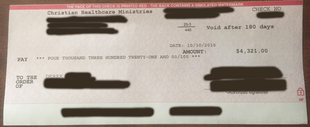 Christian Healthcare Ministries Delivery Check